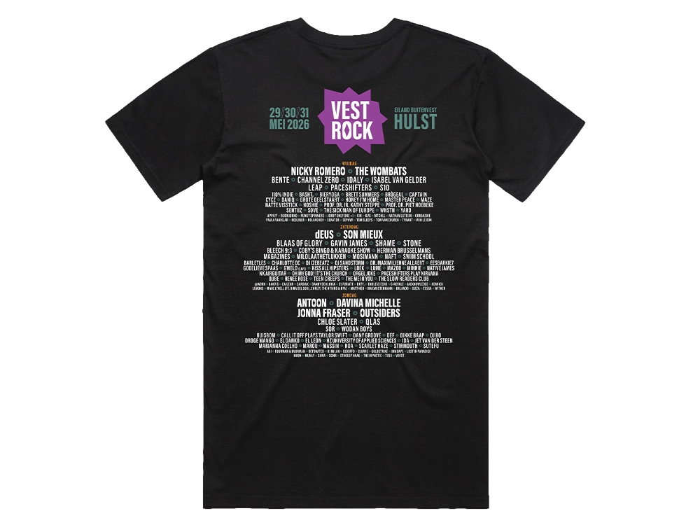 Line-up T-shirt 2026 Zwart